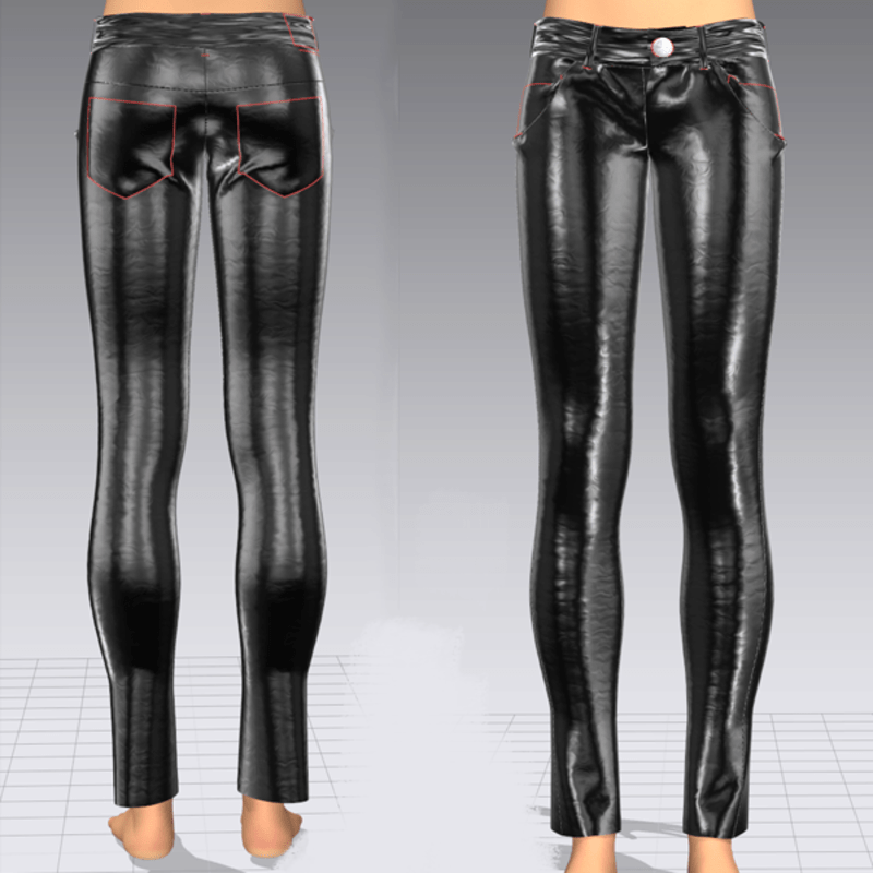 Latex Pans Close-fitting Bleck