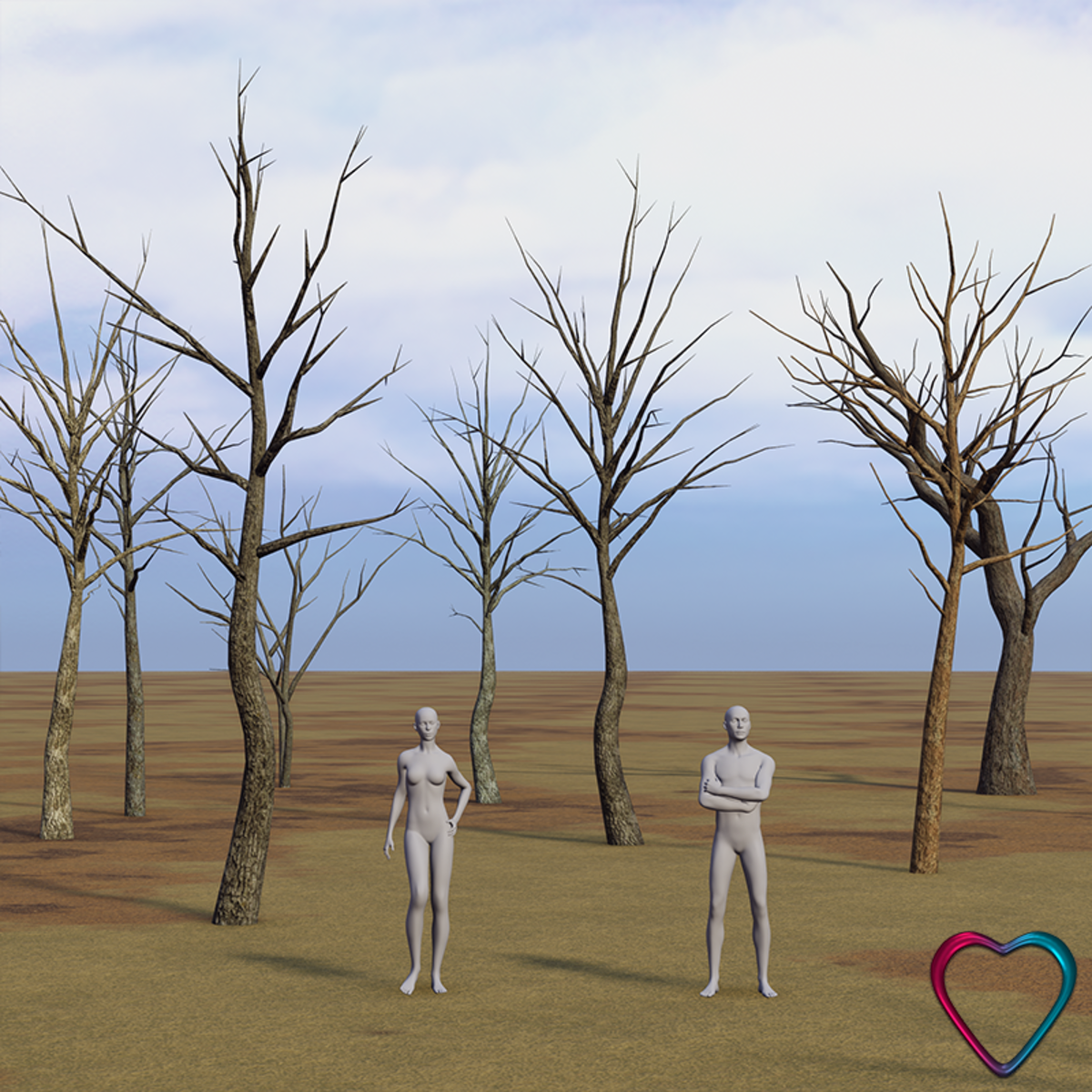 Bare Trees Pack - 32 Leafless Trees + 60 m Straw Ground