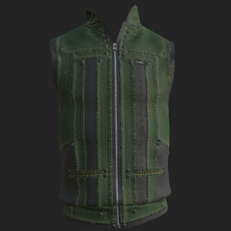 VEST_ DENIM_ ( JACKET_ ) GREEN
