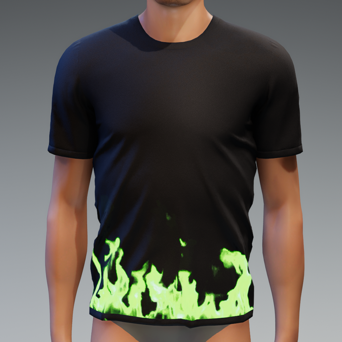 Tshirt with Glowing Animated Fire (Unixes)