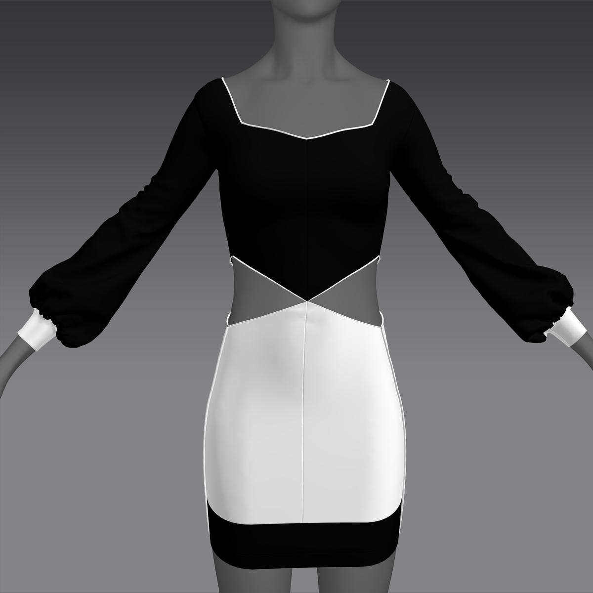 AV2 Black and White Dress