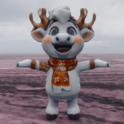 3D NPC White Reindeer