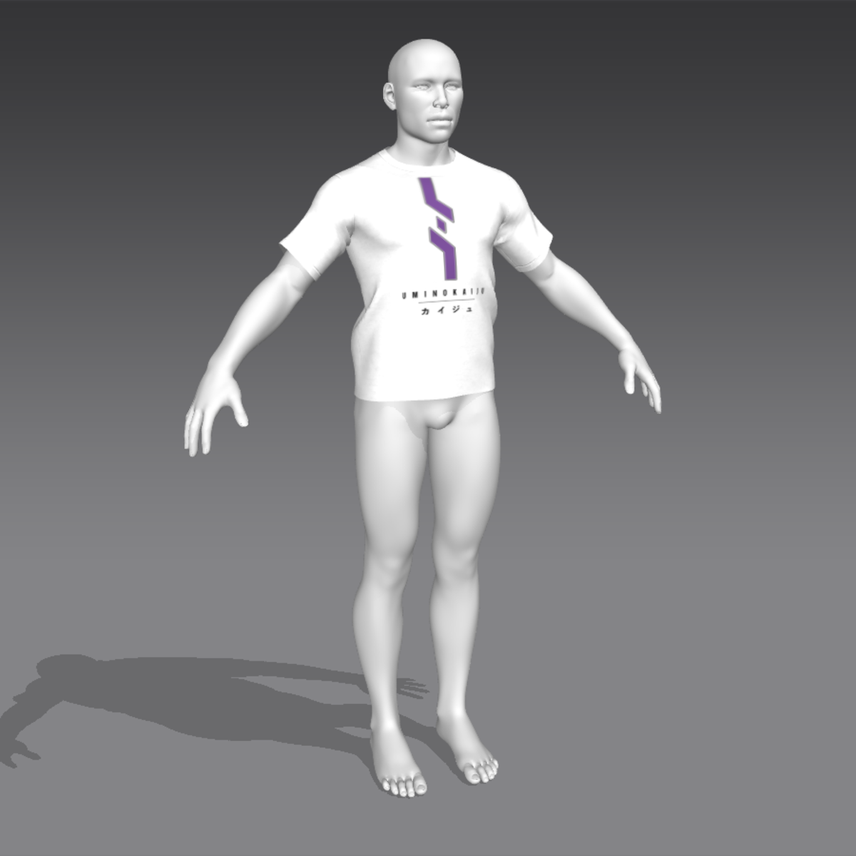 UmiNoKaiju T-Shirt - White 3 - Male