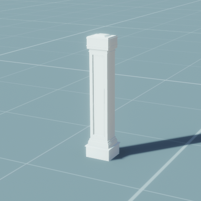 Metal/Marble Fence End (Style2)
