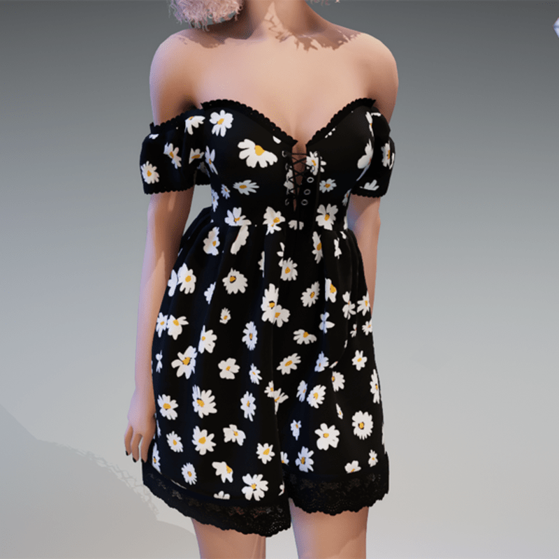 Summer Dress Daisy Flowers V2