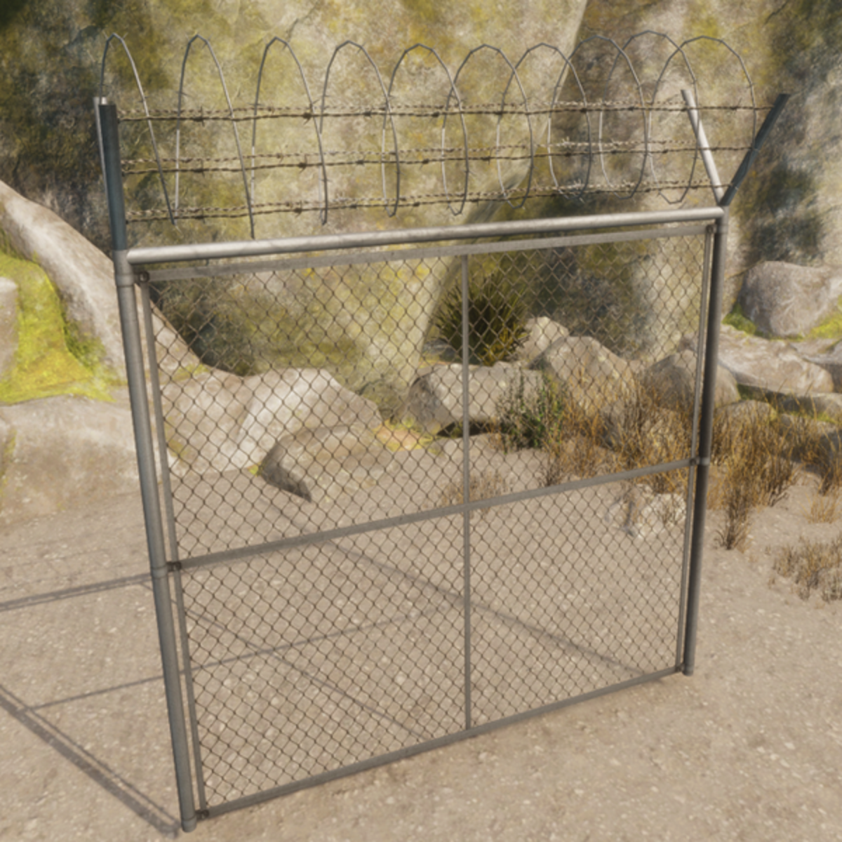 Chain Link Fence with Barbed Wire