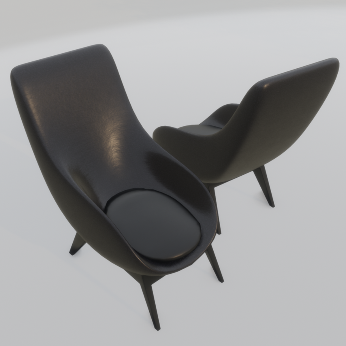 Oyster Lounge Chair Black