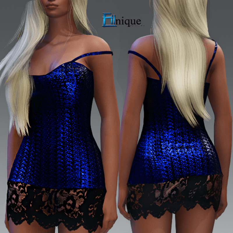 Julia Sapphire Blue Sequin/Lace dress