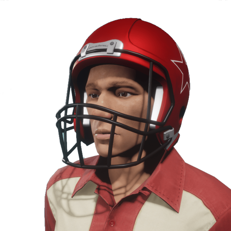 american football red helmet male