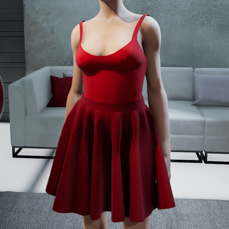 Suit. Body skirt-red dark