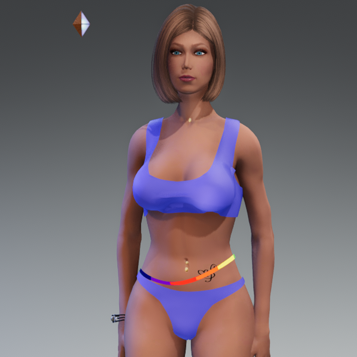 Emissive Rainbow Belly Chain Sideways scroll