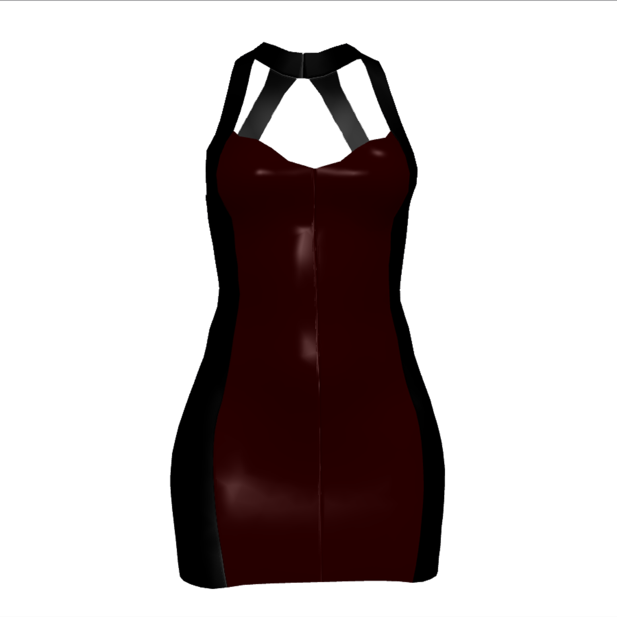 Little Black and Red Latex Dress