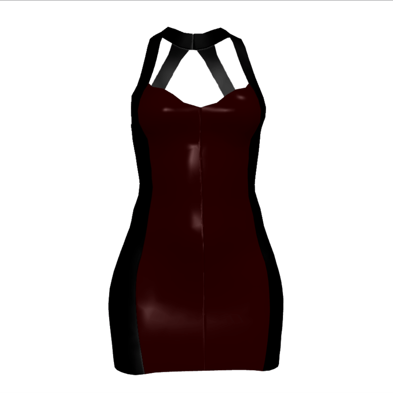 Little Black and Red Latex Dress