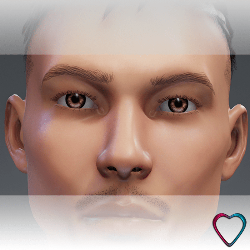 Realistic Men Eyes - Wood Brown