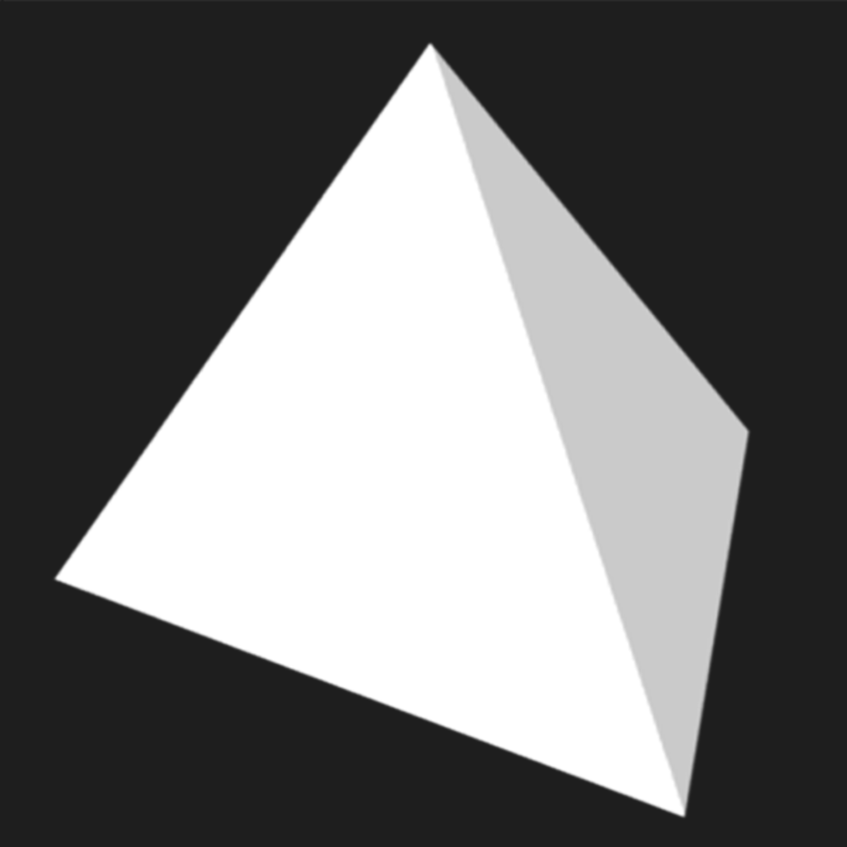 Tetrahedron - White - Collision Mesh - 1M