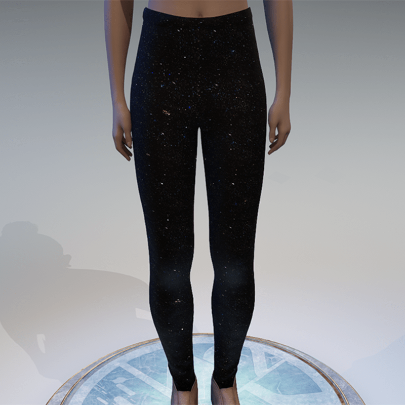 Black emissive starscape leggings