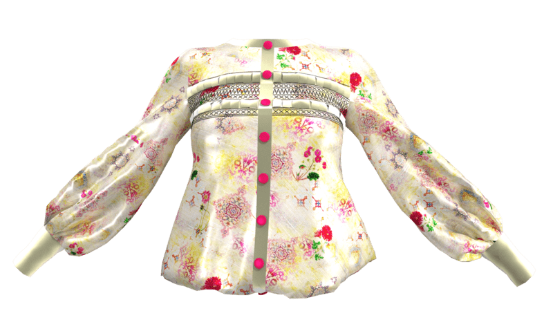 Yellow Printed Shirt With Embroidery