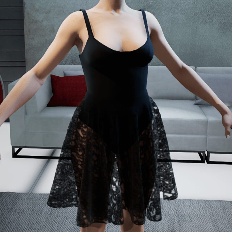 Suit. Body skirt black