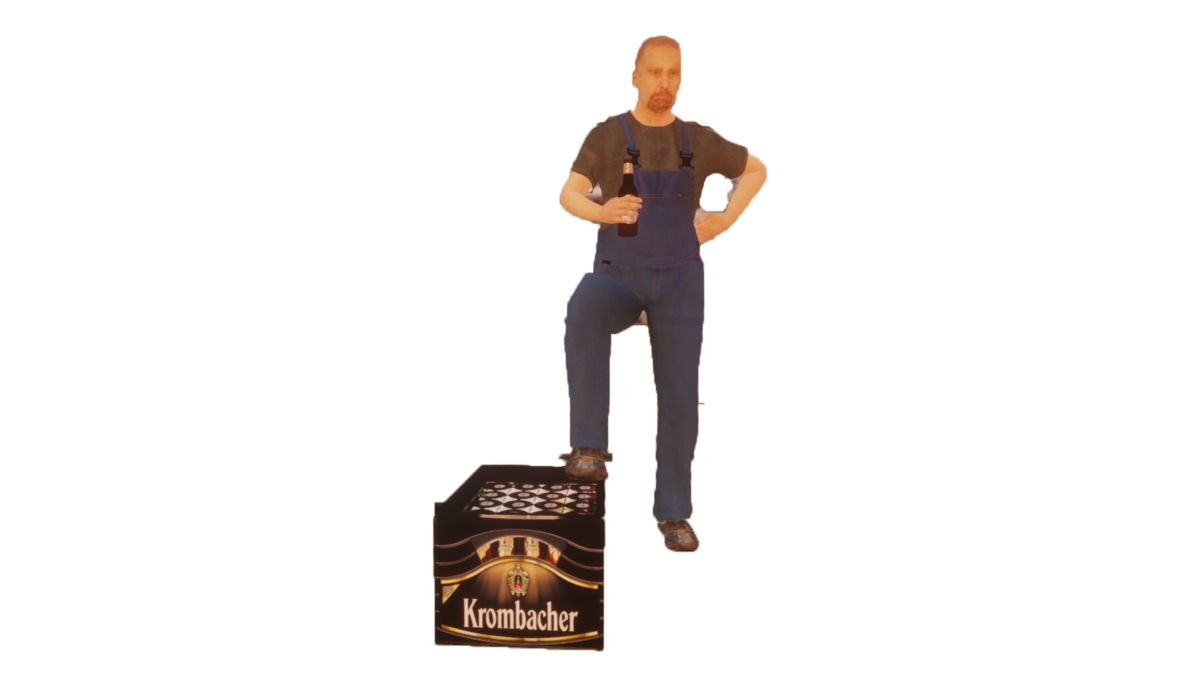 Bauarbeiter mit Bier