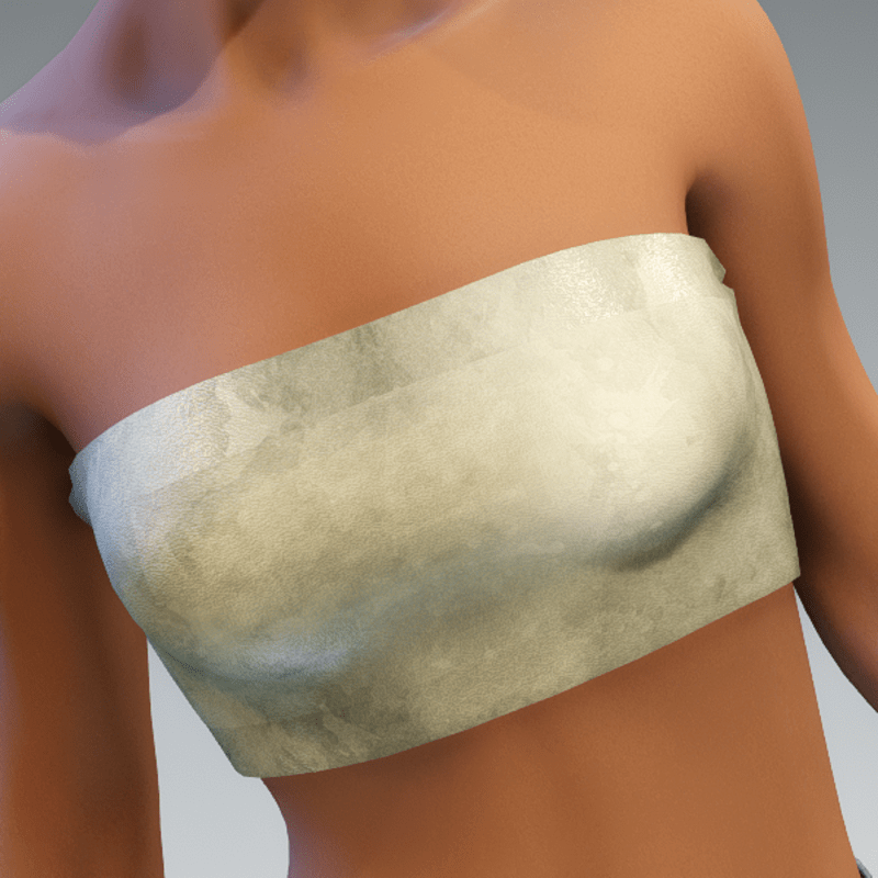 tube top silk shiny cream