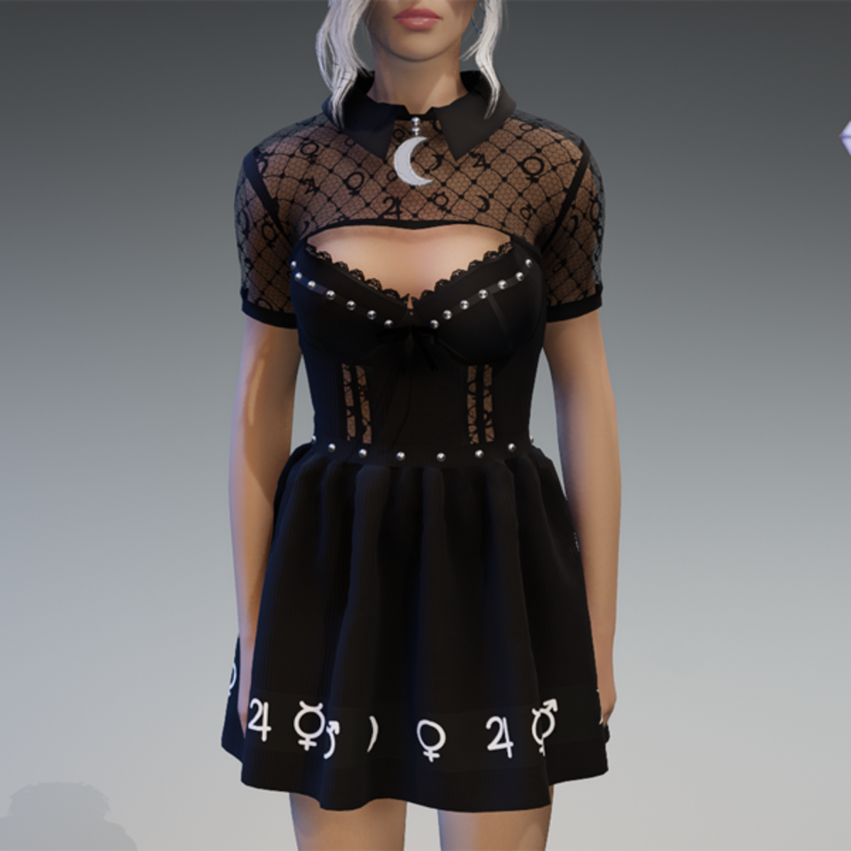 Occult "Planet Goth" Dress in Black