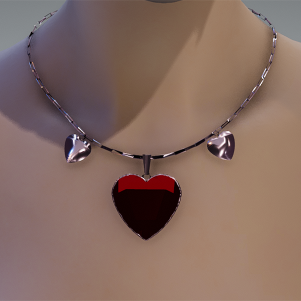 Ruby heart necklace