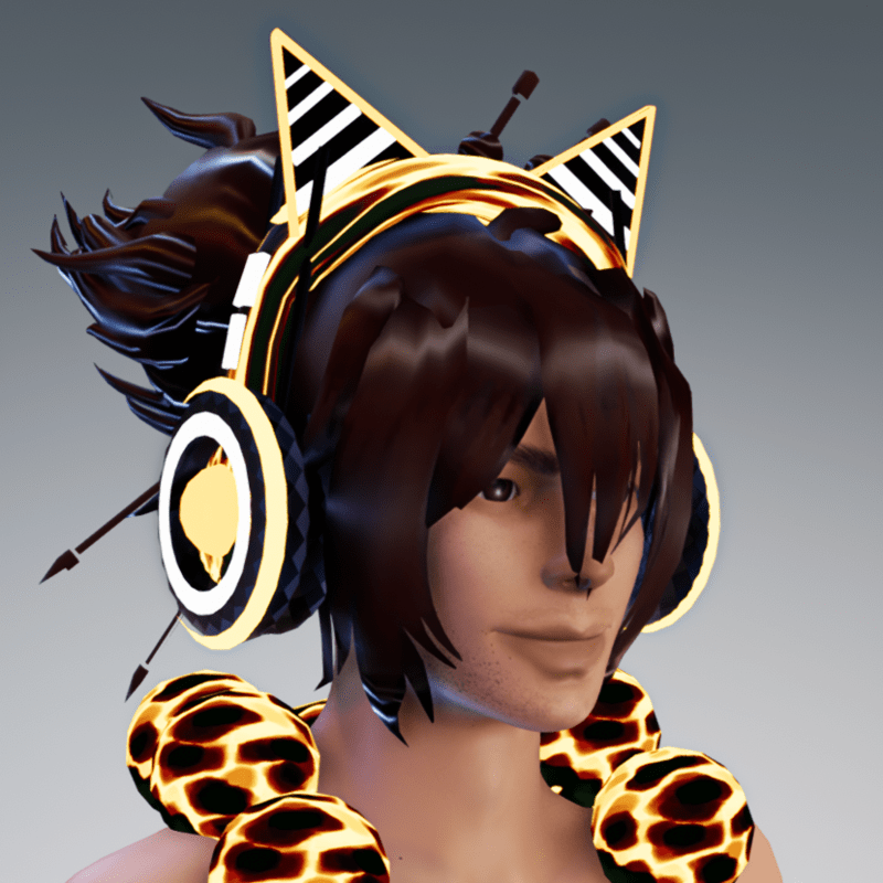 neon headphone with cat ears (yellow)