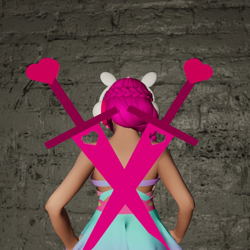 Twin Glowing Heart Swords