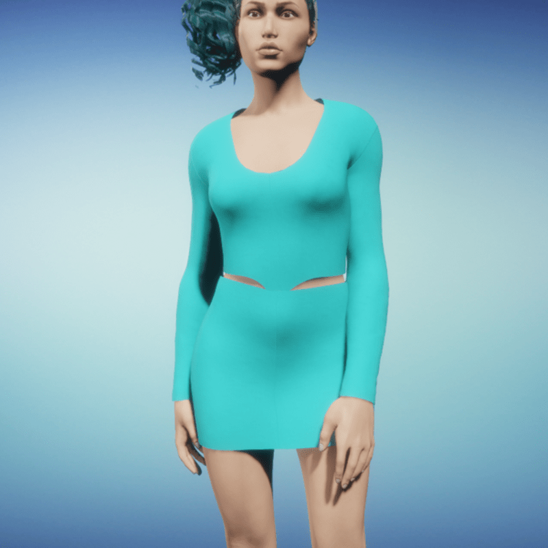 Women's LongSleeved Short Dress with cutouts