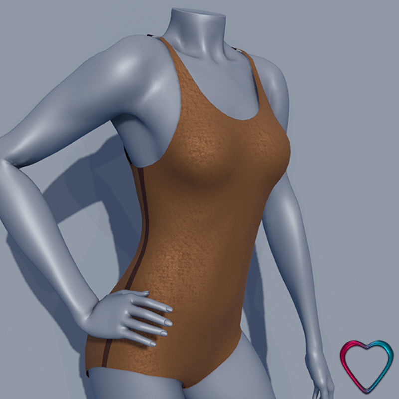 Body Swimsuit - Cream and Brown