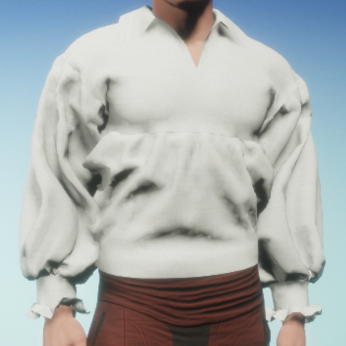 Poet Shirt in White Linen