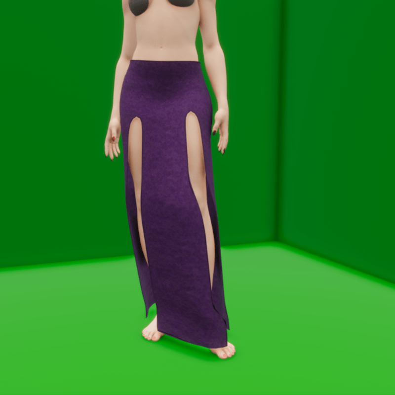 Simple Split Skirt Purple (TM)