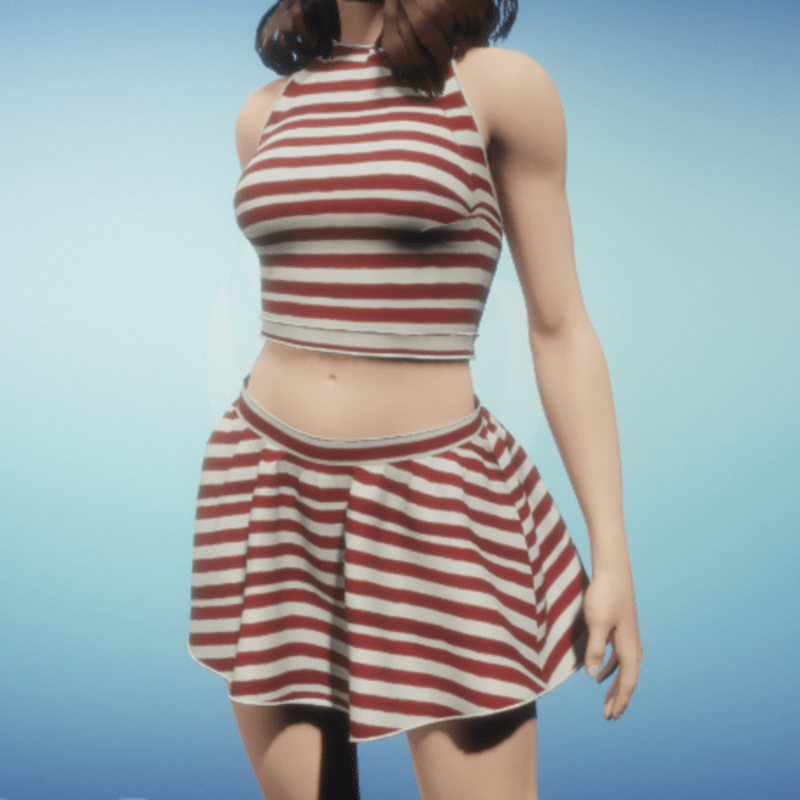 Luna outfit with red lines