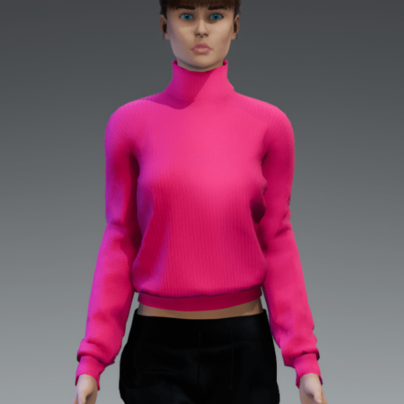 Pink Turtleneck Sweater