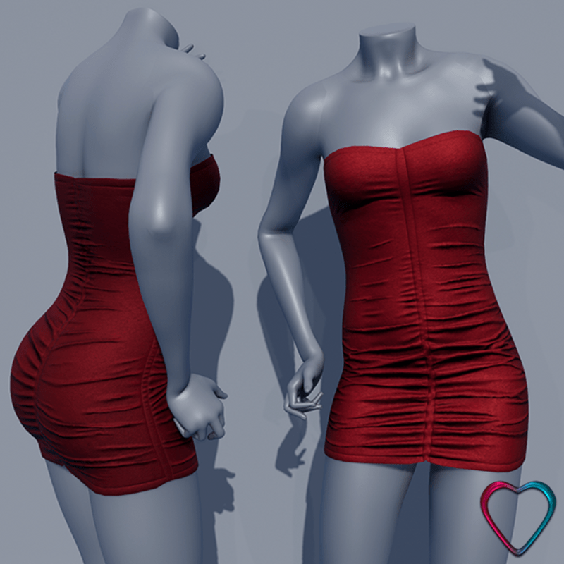 Ruched Dress - Red Lipstick