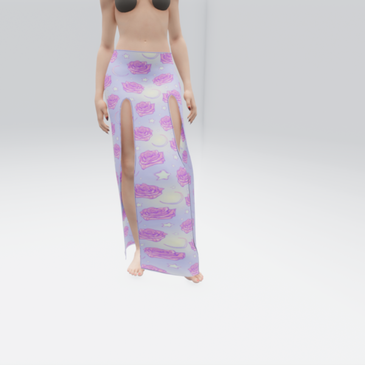 Simple Split Skirt Purple Rose Nights (TM)