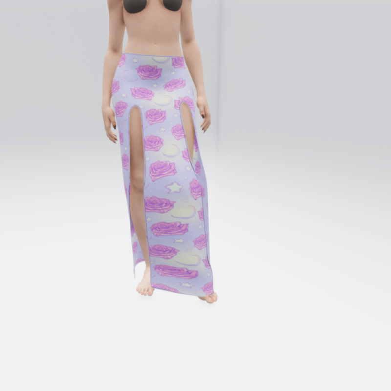 Simple Split Skirt Purple Rose Nights (TM)