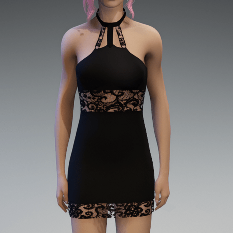 Black Lace Partydress V2