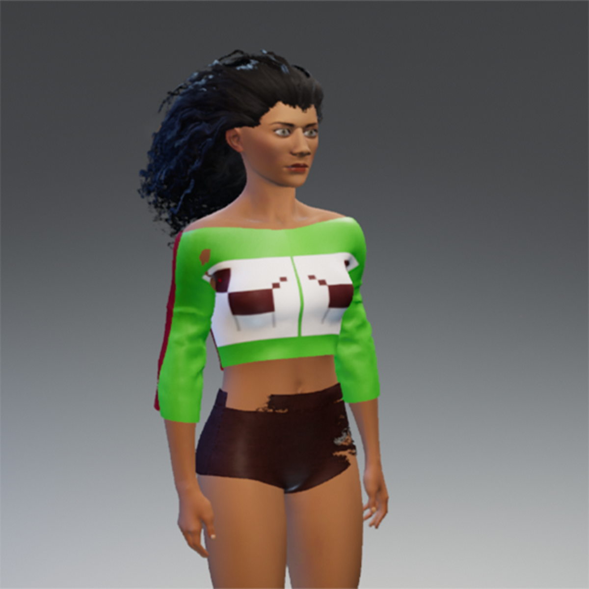 Brown Ripped Booty Shorts