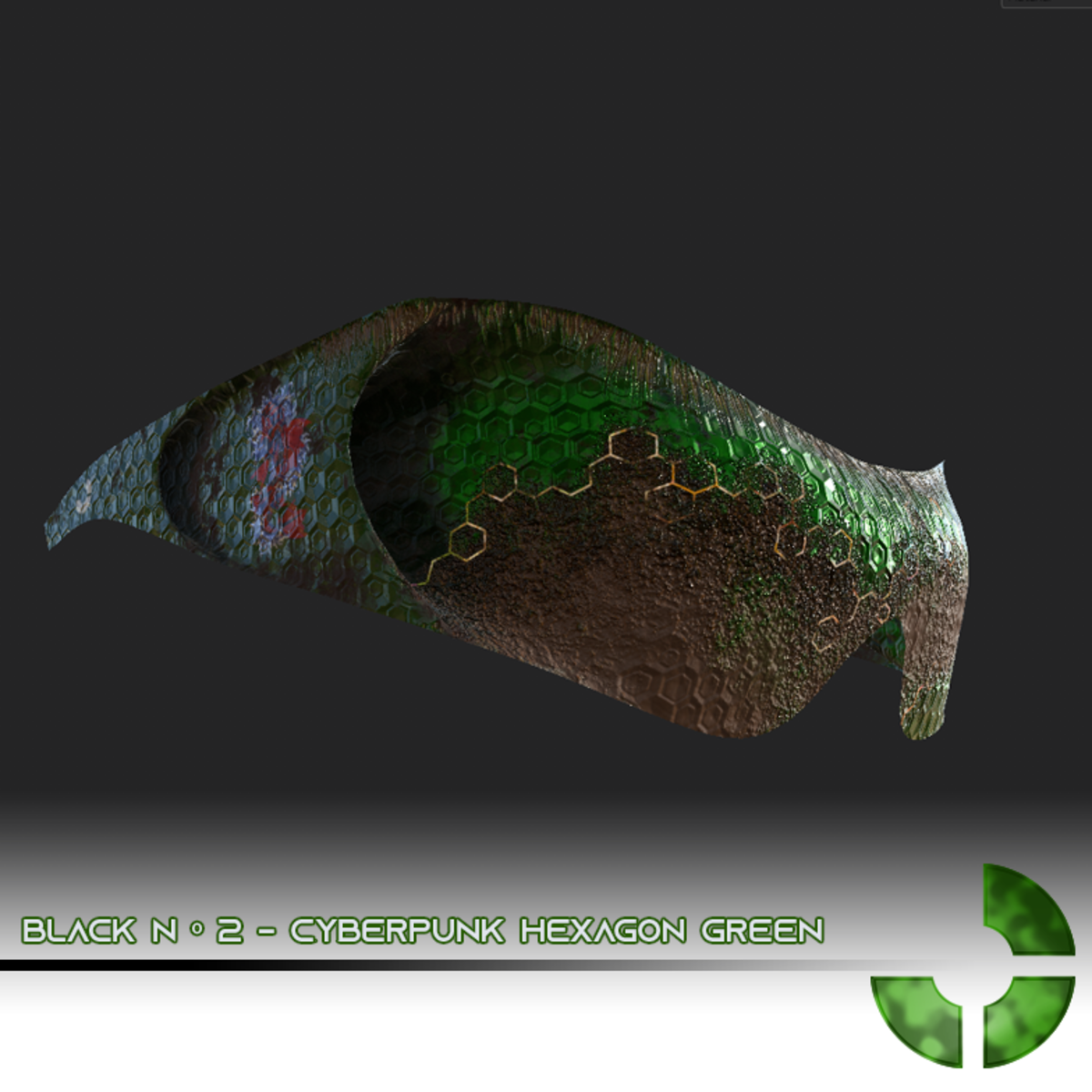 Black n º 2 - Cyberpunk hexagon green 1