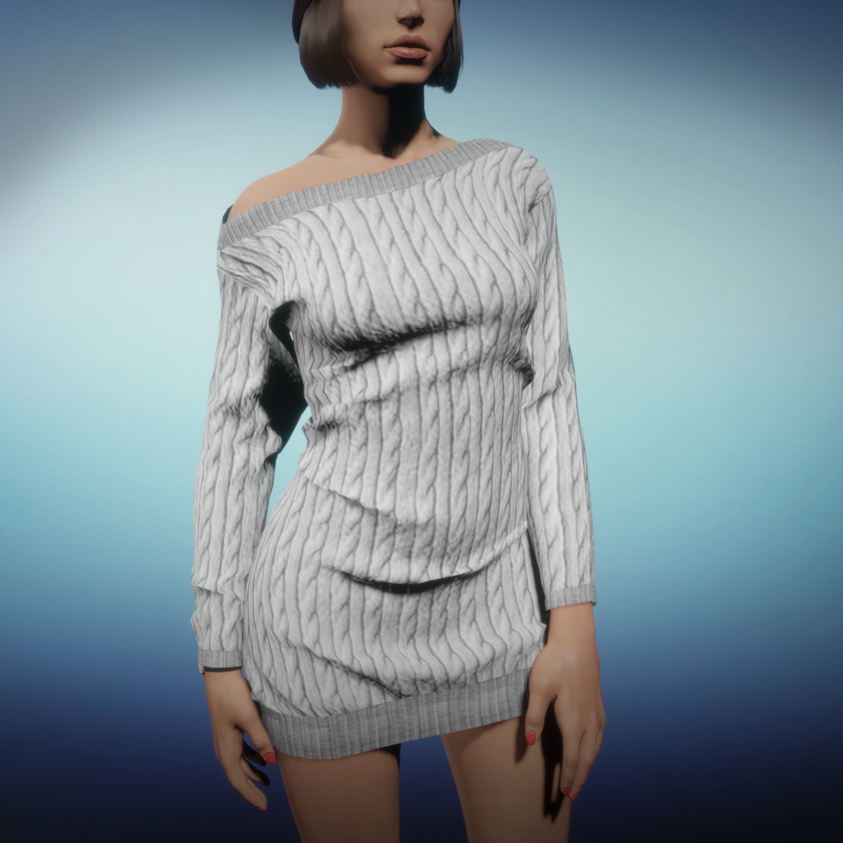 Sweater Dress - WHITE