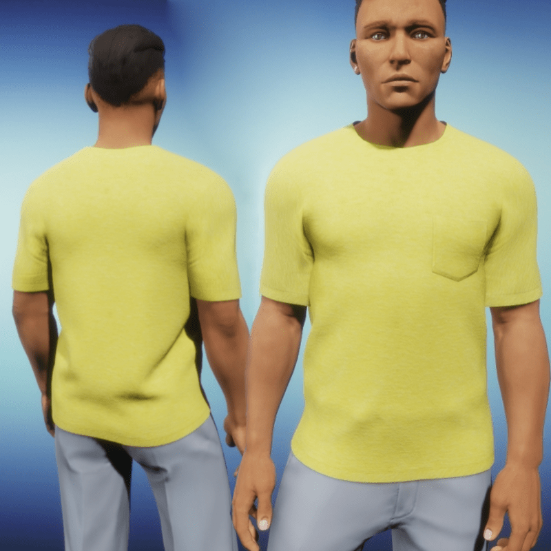 Mens One Pocket Tee - Yellow