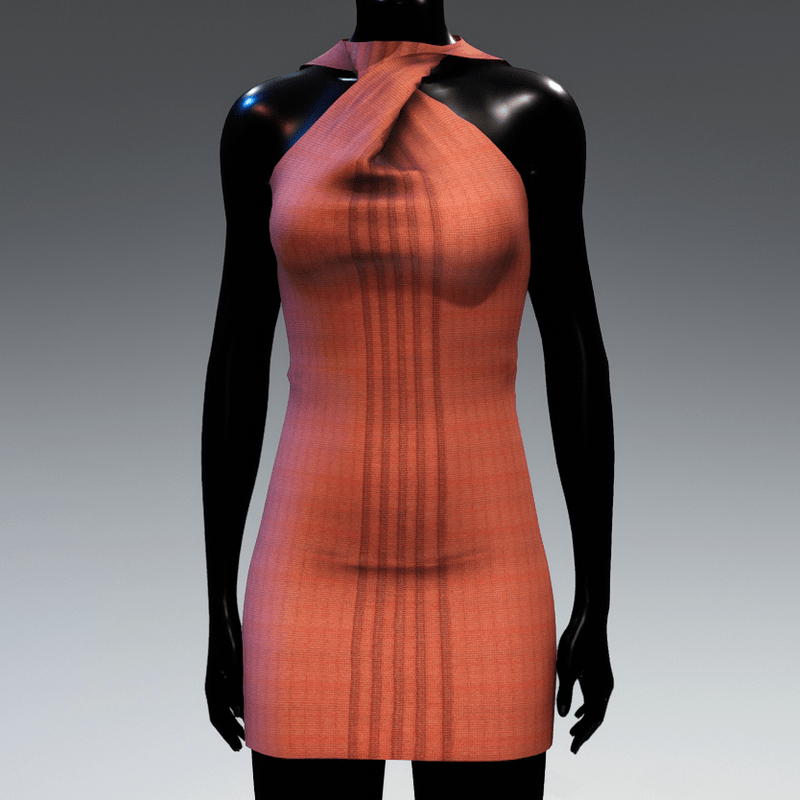 Front twisted dress - warm brown