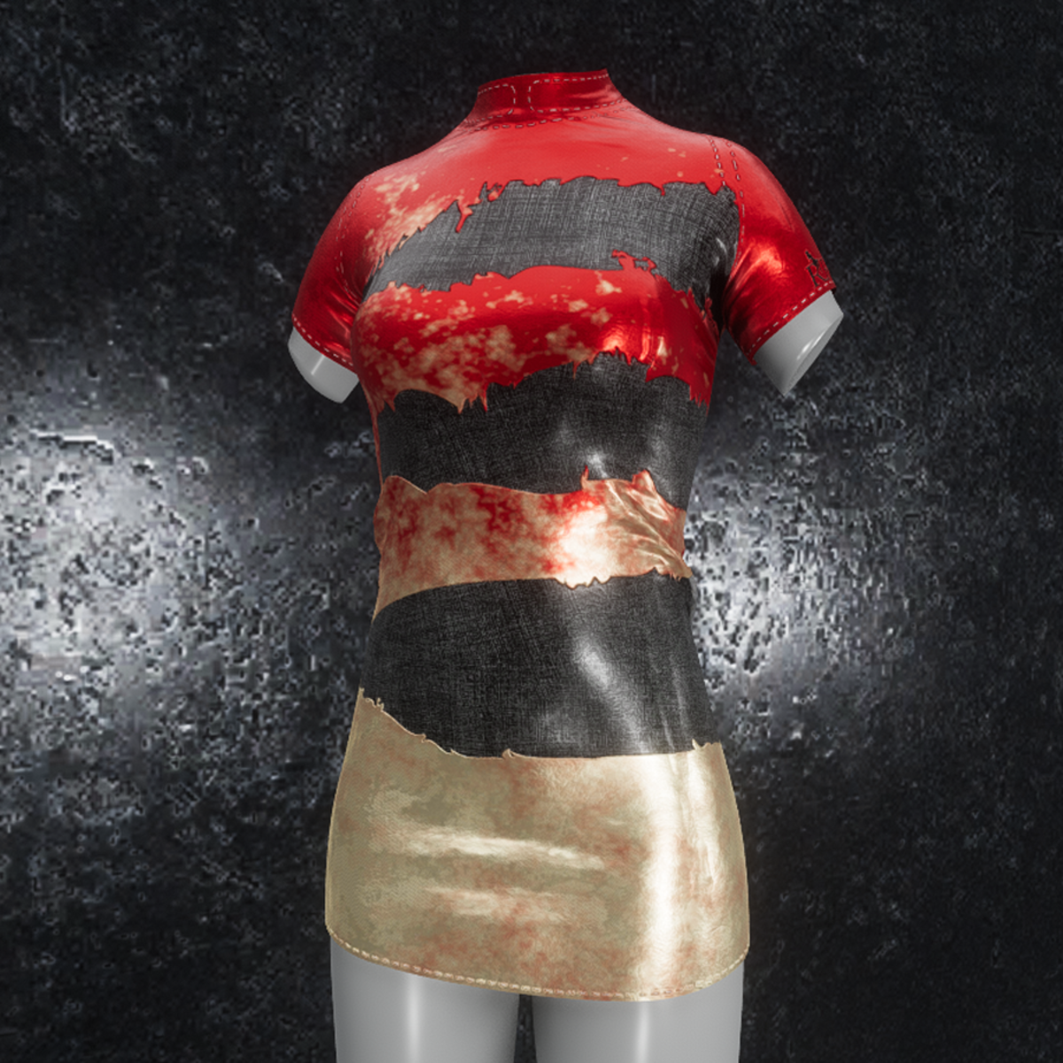 Dress Mila metallic gold red