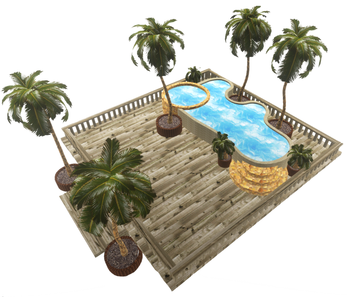 Beachside Deck and Pool Scene