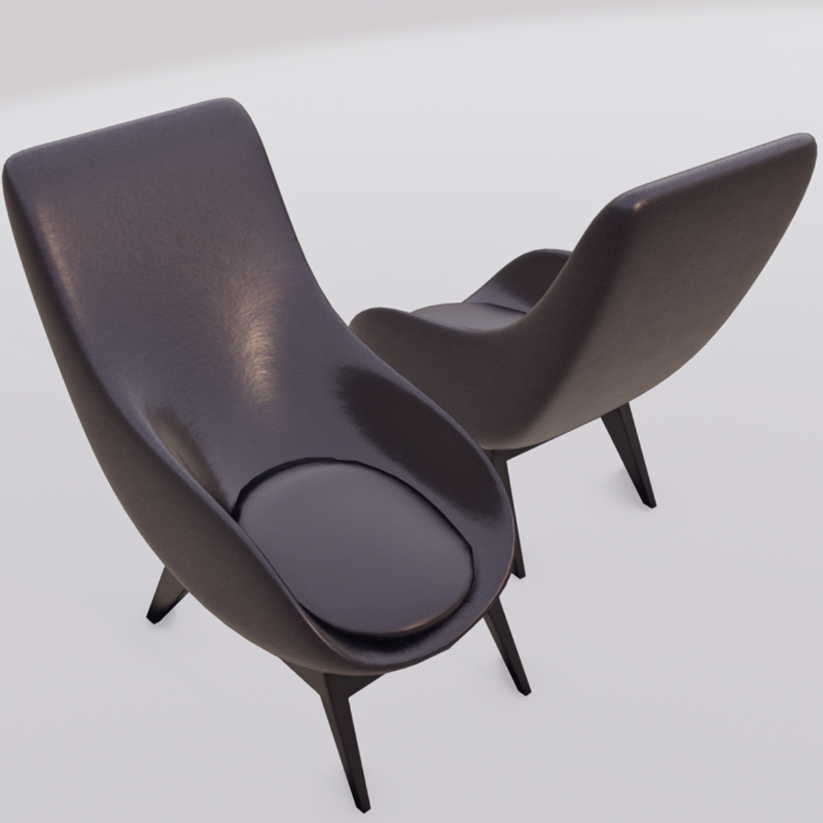 Oyster Lounge Chair Dark Purple