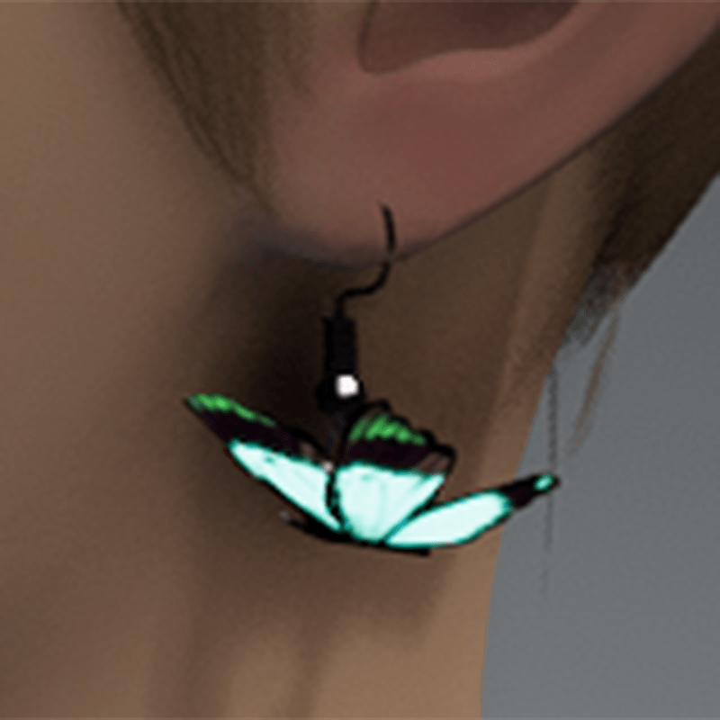 Emissive butterfly earrings