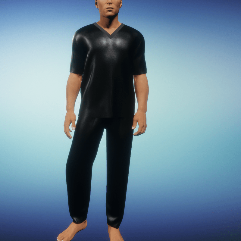 Silk Black Pajamas Male
