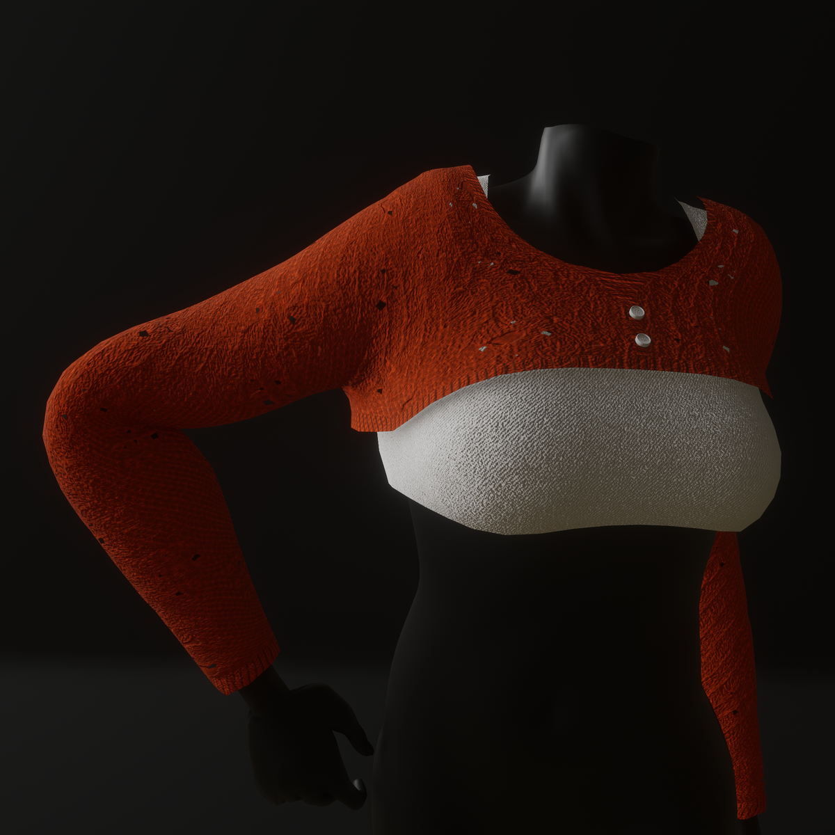 Knited Cropped Jumper (TM) Orange