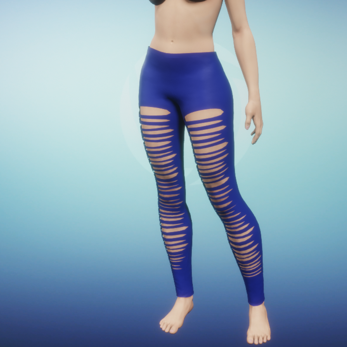 leggins with holes blue